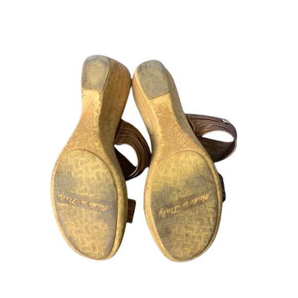 Damiani Womens Copper Wedge Sandals Size 9 - Picture 8 of 8